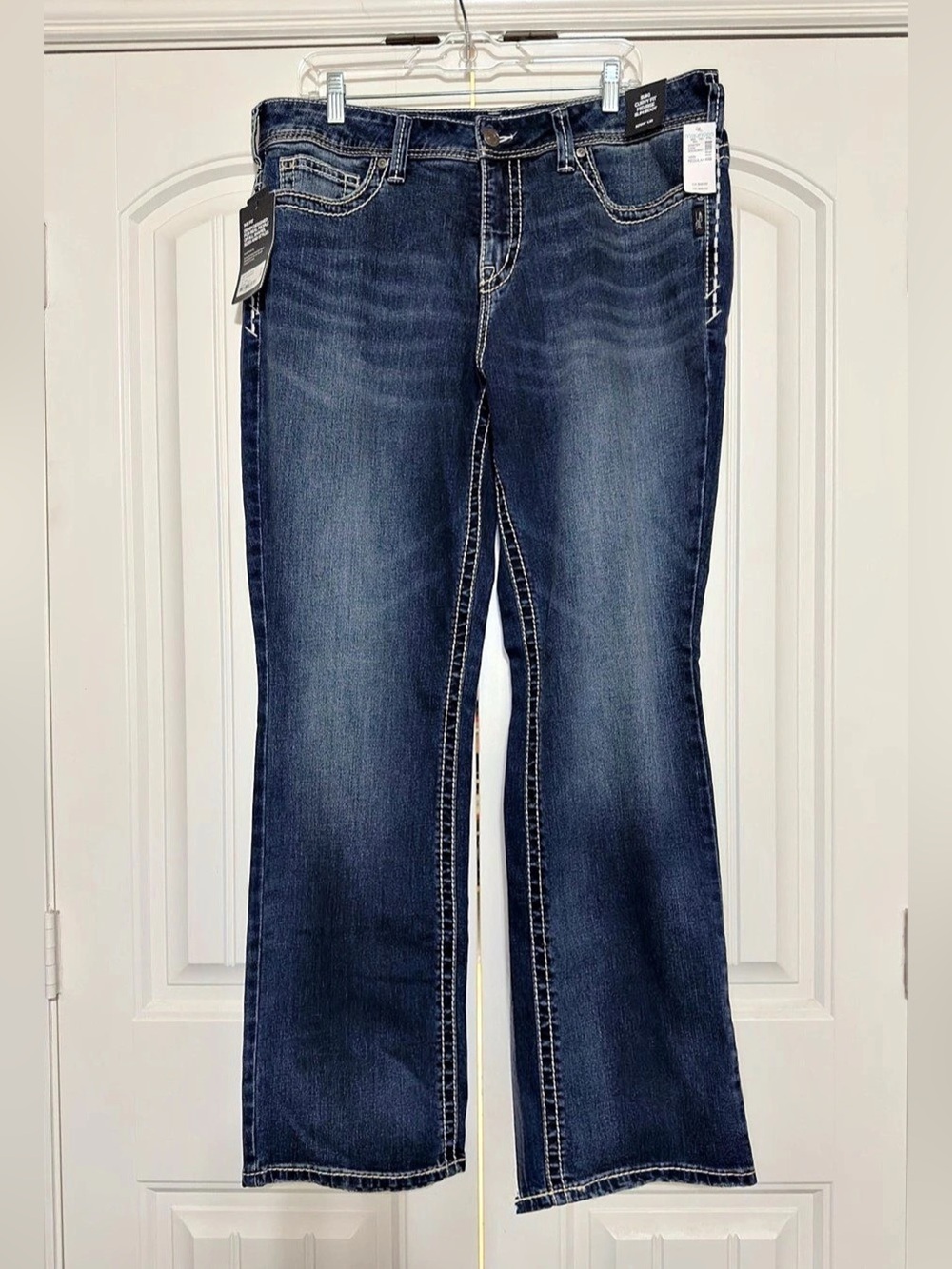 Silver Jeans Co. Suki Curvy Fit Mid Rise Slim Boot, Boot Cut Jeans Size 16W x 33